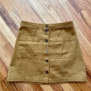 Old Navy Button Front Pockets Skirt Dark Mustard